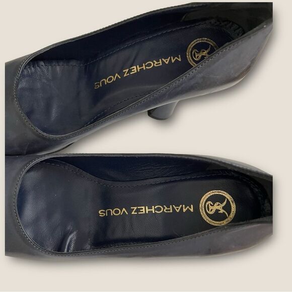 Blue leather shoes size 7 by MARCHEZ VOUS - Picture 3 of 5